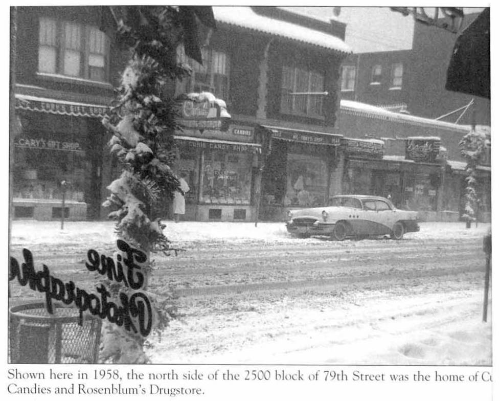79TH STREET - WINTER - FROM HUGH CELANDER'S STORE WINDOW - 1958
