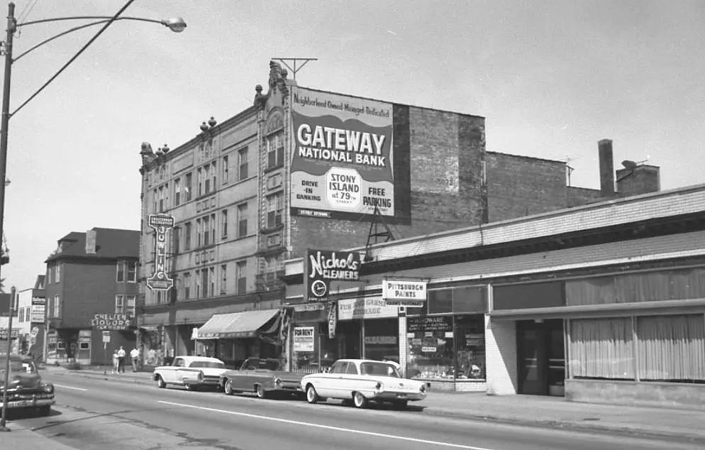 79TH STREET NEAR EXCHANGE - 1959 - A DAVID ALEXANDER PHOTO