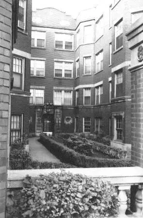 7904 ESSEX AVE - OUR SECOND APARTMENT IN SOUTH SHORE - A ONE-BEDROOM 3RD FLOOR FRONT RIGHT CORNER JUST OUT OF FRAME - OCTOBER 11, 1968 - A JOHN CHUCKMAN PHOTO
