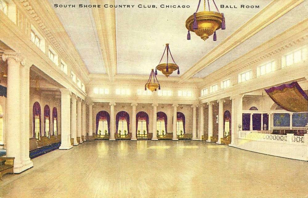 POSTCARD - CHICAGO - SOUTH SHORE COUNTRY CLUB - BALLROOM - 1919